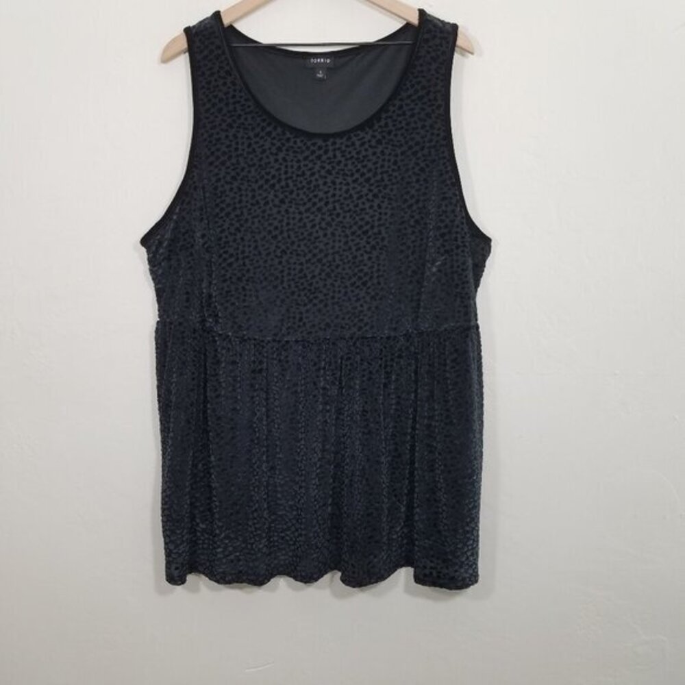 Torrid Velour Velvet Sleeveless Top Black Size 4